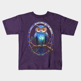 Stained Glass Owl Kids T-Shirt